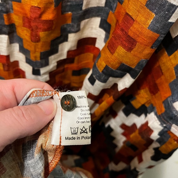 Eskandar Mughal tile linen dress sz 2 (ptp 23” oversized fit) - Picture 8 of 9